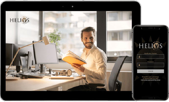 Helios app on tablet and mobile